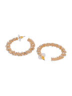 Shoshaa Gold-Toned Contemporary Handcrafted Half Hoop Earrings | Grocsy