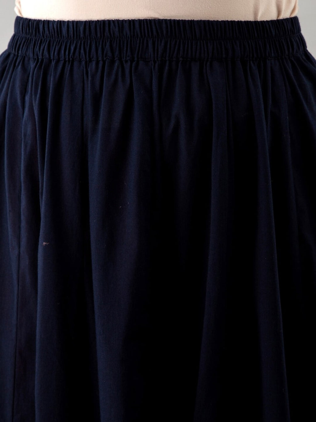 HERE&NOW Navy Blue & Gold-Toned Ethnic Motifs Printed Kurta with Skirt | Grocsy