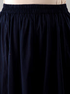 HERE&NOW Navy Blue & Gold-Toned Ethnic Motifs Printed Kurta with Skirt | Grocsy