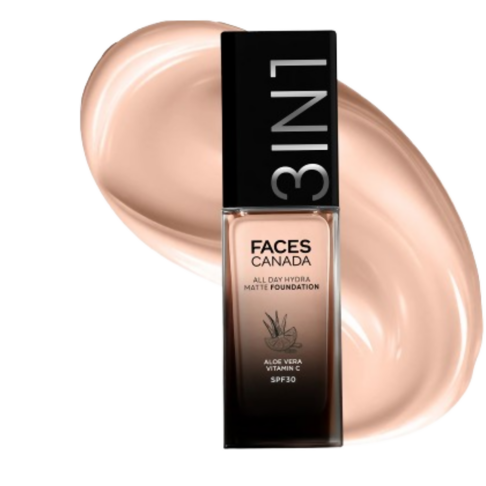 Faces Canada 3 in 1 All Day Hydra Matte Foundation - Rose Ivory 011 | Grocsy
