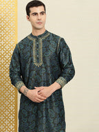 House of Pataudi Paisley Printed Rozana Kurta With Zari Detail | Grocsy