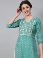 Aks Ethnic Motifs Woven Design Zari Chanderi Silk Kurta | Grocsy