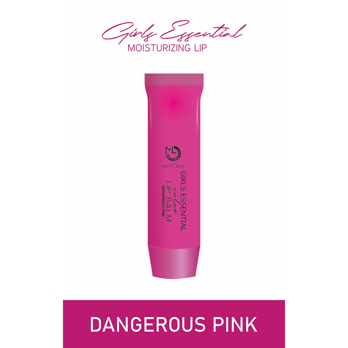 Matt Look Lip Makeup Girls Essential Color Moisturizing Lip Balm - Dangerous Pink | Grocsy