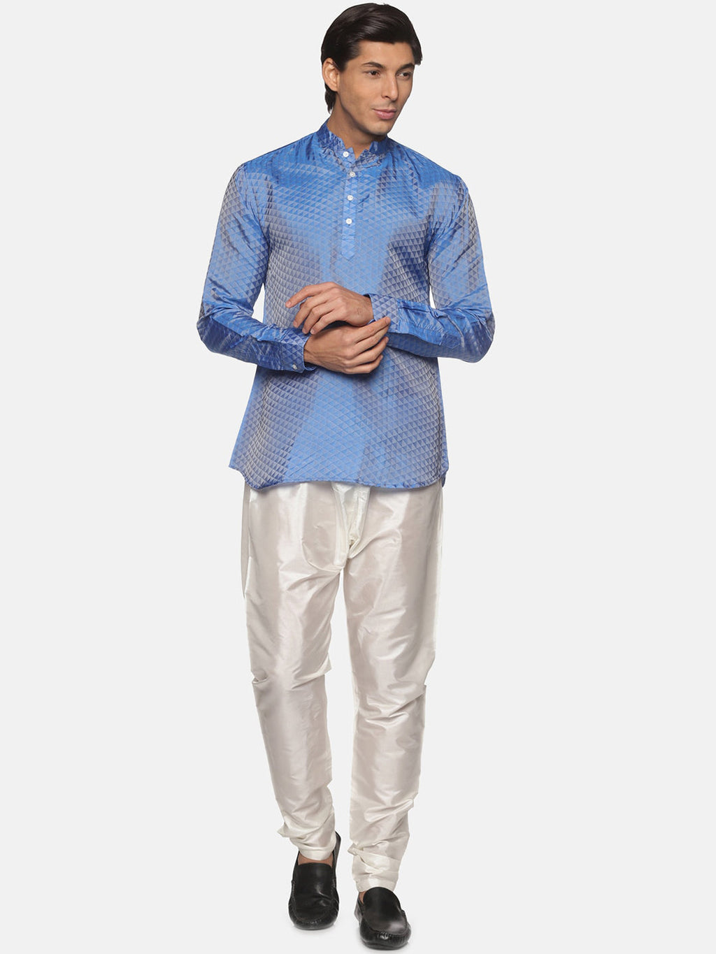 Sethukrishna Men Blue Kurta with Pyjamas | Grocsy