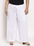 TAG 7 Women Plus Size Mid-Rise Wide Leg Palazzos | Grocsy