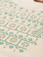 Sangria Women Ethnic Motifs Embroidered Thread Work Pastels Kurta | Grocsy