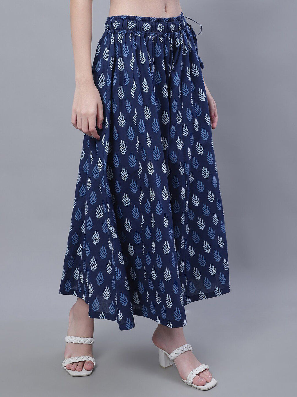 TAG 7 Women Mid-Rise Floral Printed Flared Ethnic Pure Cotton Palazzos | Grocsy
