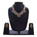 Gold-Polished Alloy Pearl Choker Set With Jadau Kundan Work Motifs - The Pari | Grocsy