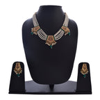 Gold-Polished Alloy Pearl Choker Set With Jadau Kundan Work Motifs - The Pari | Grocsy
