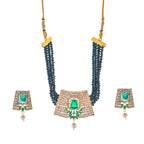 Gold-Polished Alloy Crystal Chain & American Diamond Choker Necklace - The Pari | Grocsy