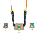Gold-Polished Alloy Crystal Chain & American Diamond Choker Necklace - The Pari | Grocsy