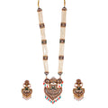 Gold-Polished Alloy Long Jadau Work Rani Haar Necklace - The Pari | Grocsy