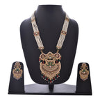 Gold-Polished Alloy Long Jadau Work Rani Haar Necklace - The Pari | Grocsy