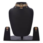 Gold-Polished Alloy Designer Peacock Choker Necklace Set - The Pari | Grocsy