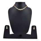Rhodium-Plated Alloy Heart Shape Ad Necklace With Bracelet - The Pari