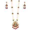 Gold-Polished Alloy Long Pearl Rani Haar With Designer Pendant - The Pari | Grocsy