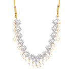 Rhodium-Plated Alloy Pearl Hanging Designer Choker Necklace - The Pari | Grocsy