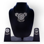 Silver-Plated Alloy Glass Studded Tribal Oxidised Choker Necklace - The Pari | Grocsy