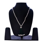 Gold-Polished Alloy Pearl Mala Necklace With Ad & Crystal Pendant - The Pari | Grocsy