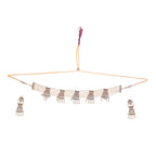 Gold-Polished Alloy Five Motif Pearl Choker Necklace - The Pari | Grocsy