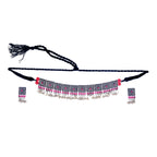 Rhodium-Plated Alloy Classy Ruby Stone Oxidised Choker Necklace - The Pari | Grocsy