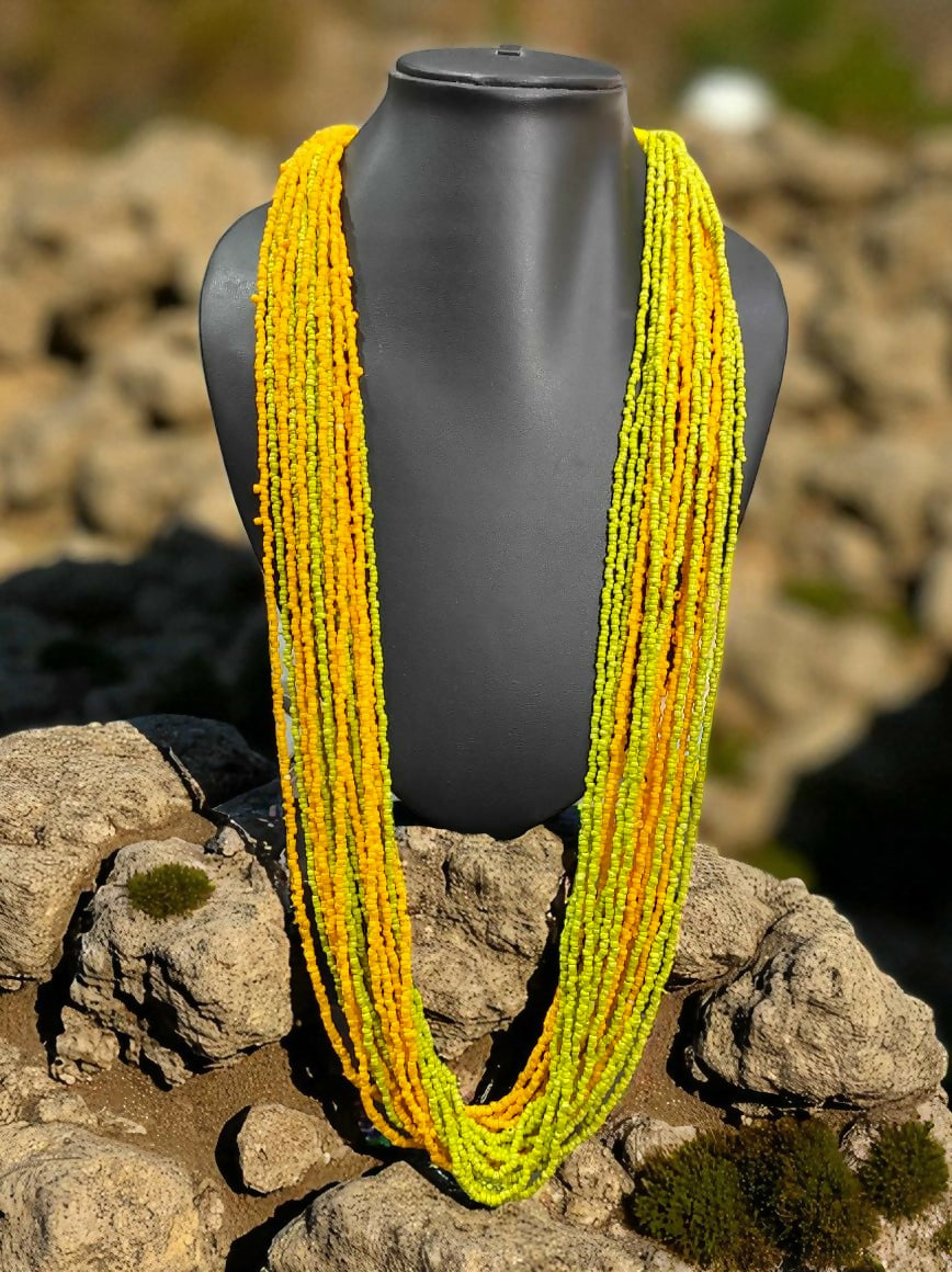 Inhanns Rangsaaz 20-Layer Luxe Long Beaded Only Necklace - Dual Tone Only Necklace | Grocsy