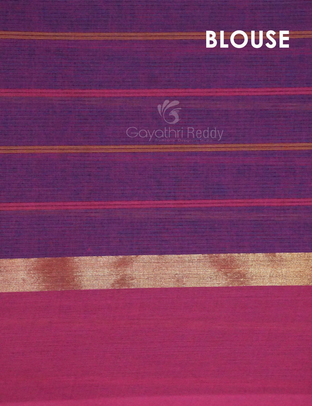 Dual Shade of Navy Blue And Magenta Pure Mangalgiri Cotton By Gayathri Reddy Designer Studio | Grocsy