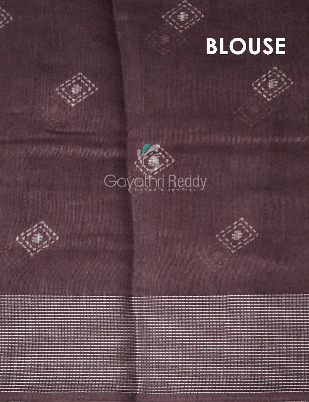 Mauve Brown Coloured Diamond Print Semi Chanderi Saree By Gayathri Reddy Designer Studio | Grocsy