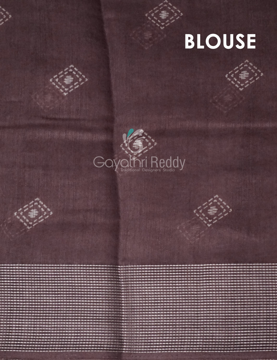Mauve Brown Coloured Diamond Print Semi Chanderi Saree By Gayathri Reddy Designer Studio | Grocsy