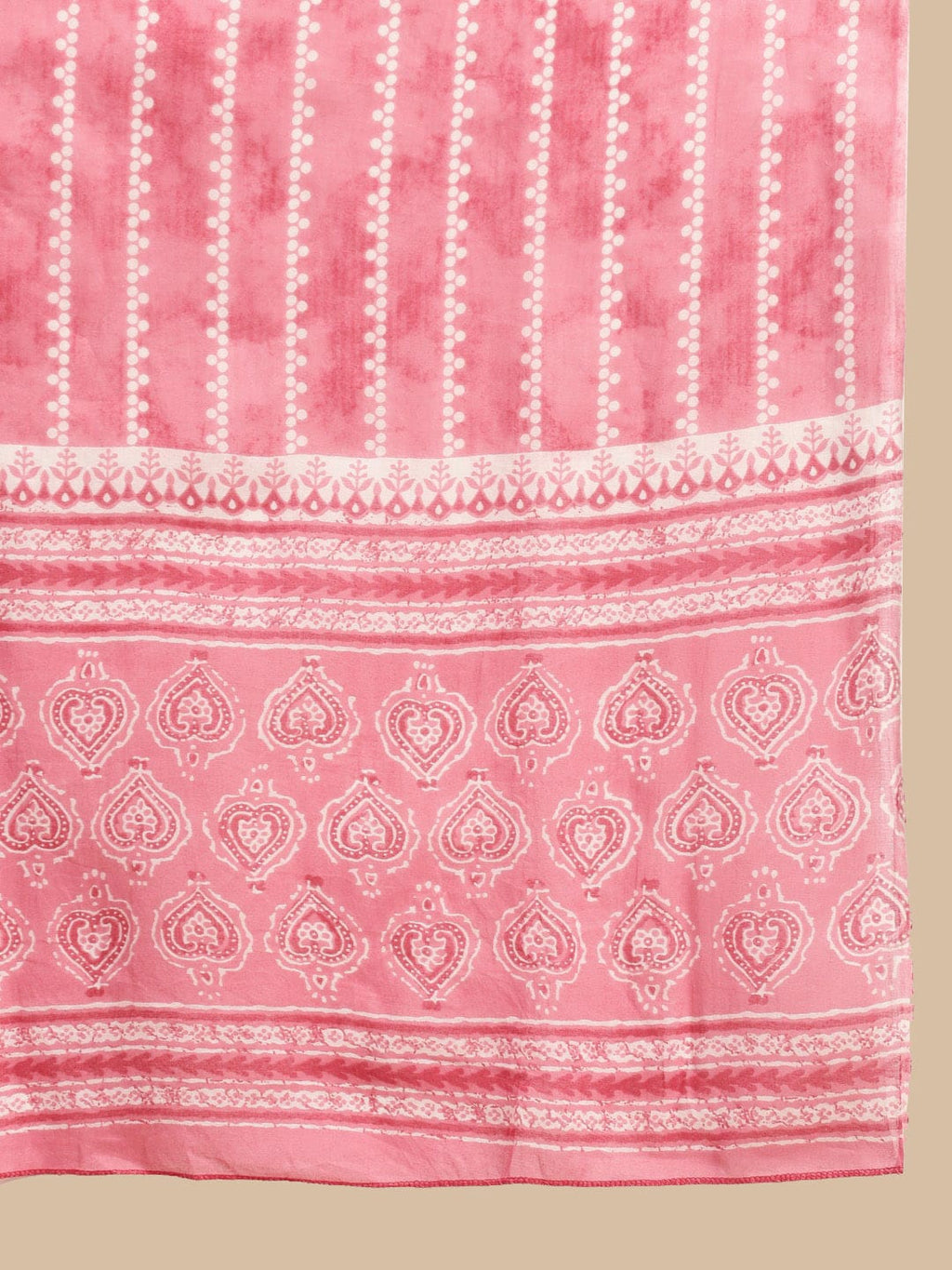 Sangria Ethnic Motifs Printed Thread Work Pure-Cotton A-Line Kurta With Trouser & Dupatta | Grocsy