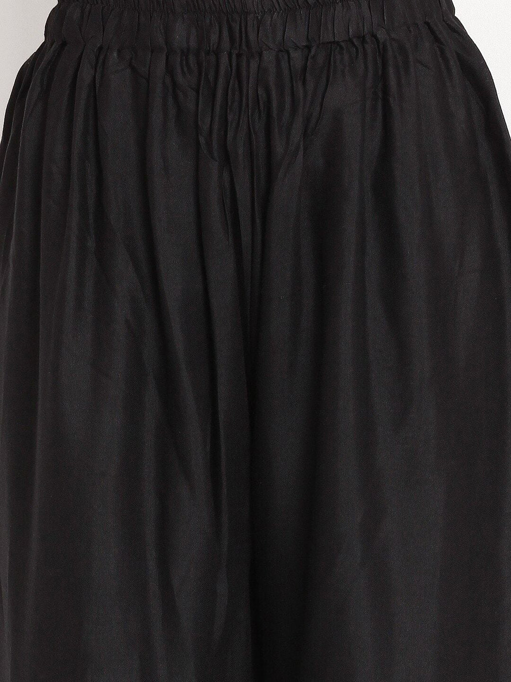 TAG 7 Women Black Solid Flared Palazzos | Grocsy