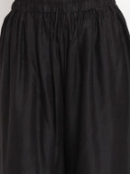 TAG 7 Women Black Solid Flared Palazzos | Grocsy