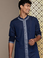 House of Pataudi Men Jashn Embroidered Mirror Work Kurta | Grocsy