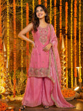 Teeya Creation Pink Fendy Silk Beads Work Designer Wedding Wear Salwar Suit | Grocsy