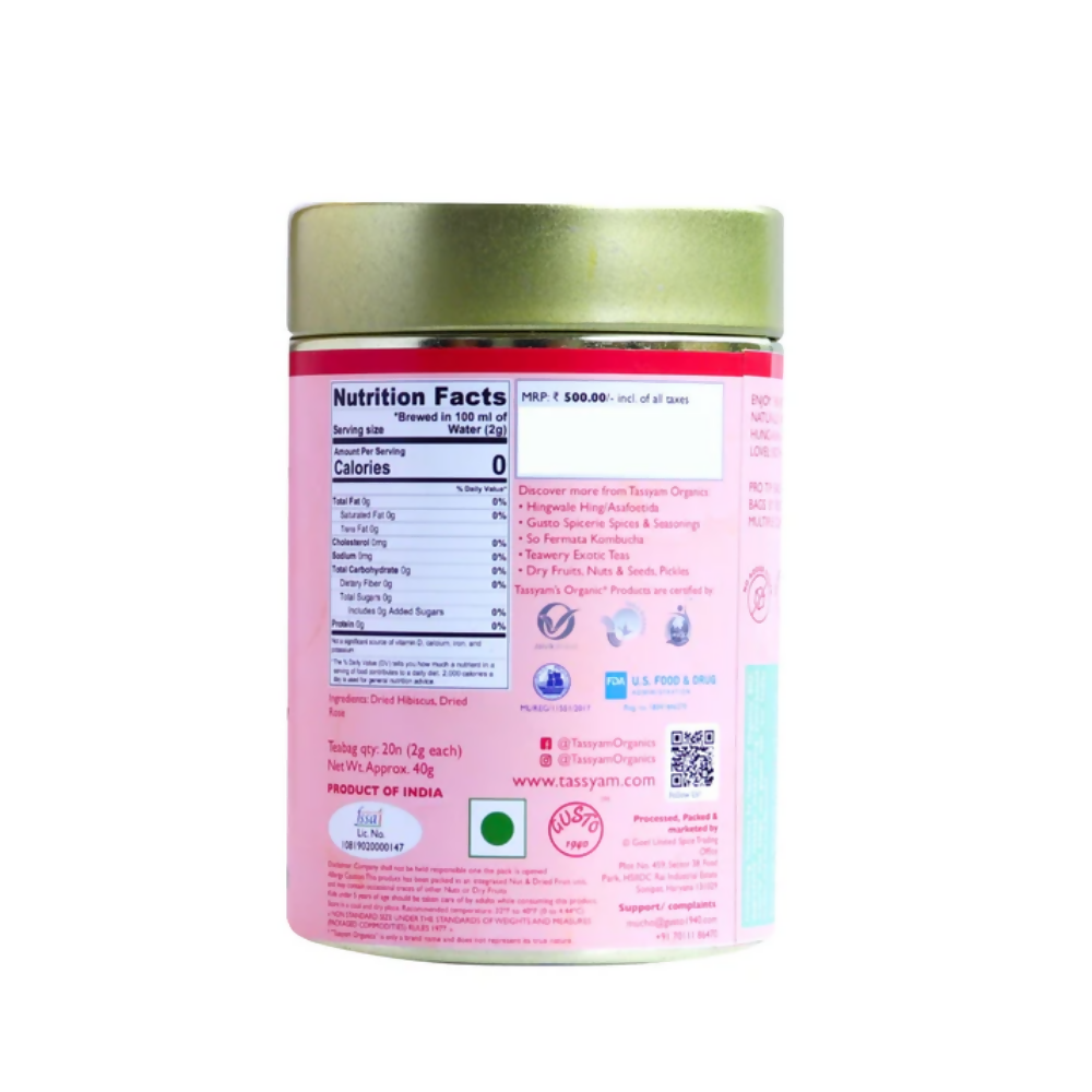 Tassyam Organics Red Piroska Biodegradable Teabags | Grocsy