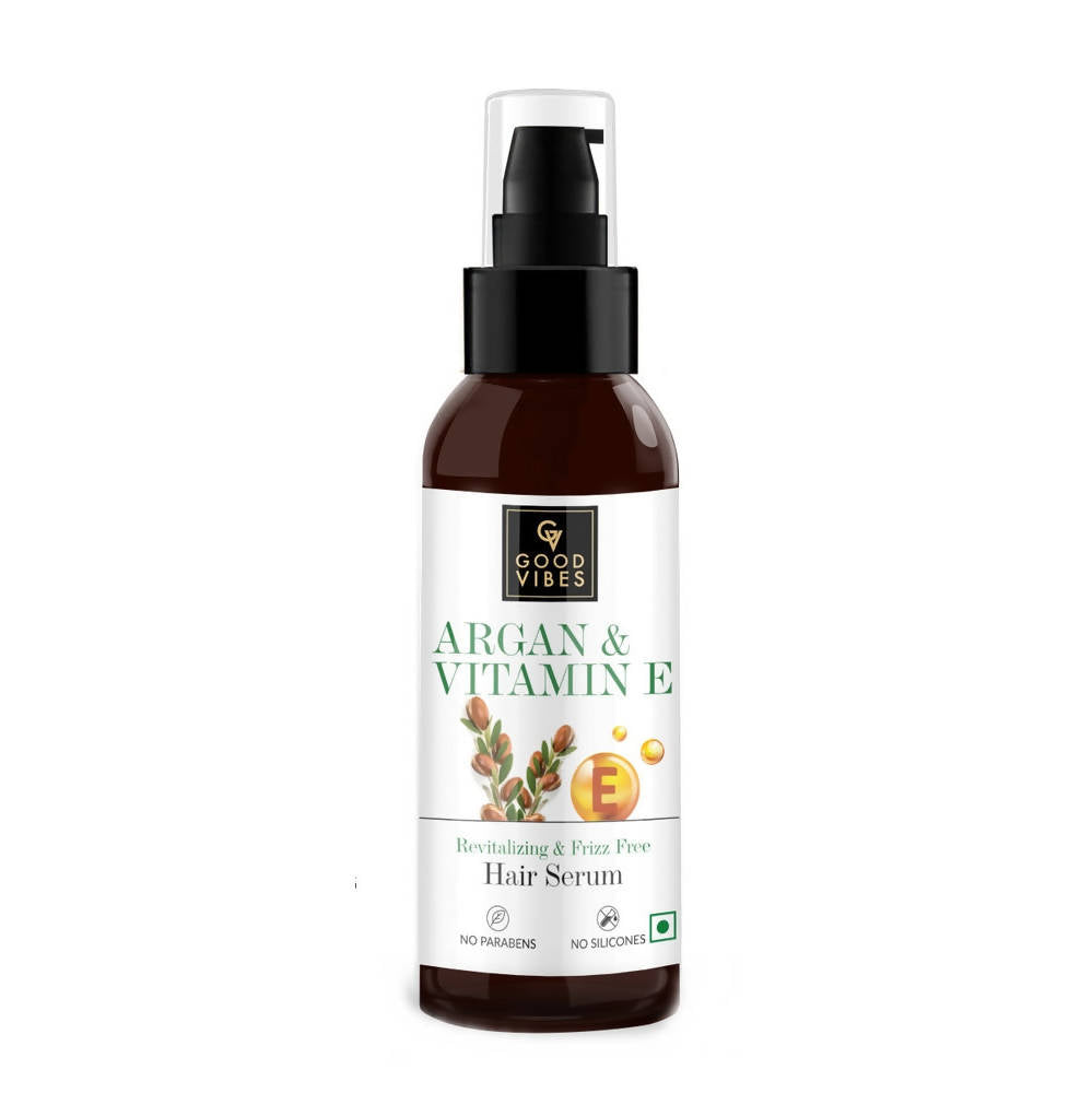 Good Vibes Argan + Vitamin E - Revitalizing + Frizz Free Hair Serum | Grocsy