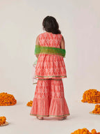 Joban Fashion Girl's Peach Color Sharara Set | Grocsy