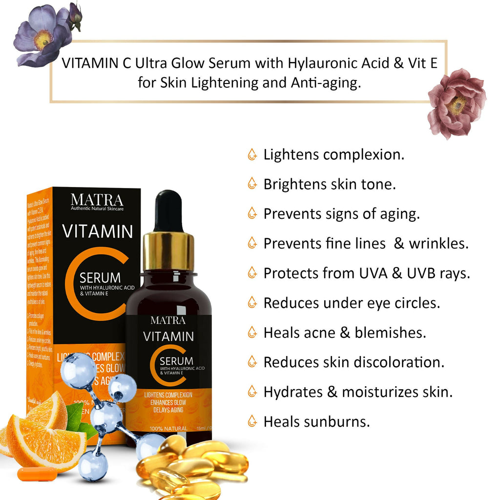 Matra Vitamin C Ultra Glow Serum Helps Lightening Complexion & Delays Aging | Grocsy