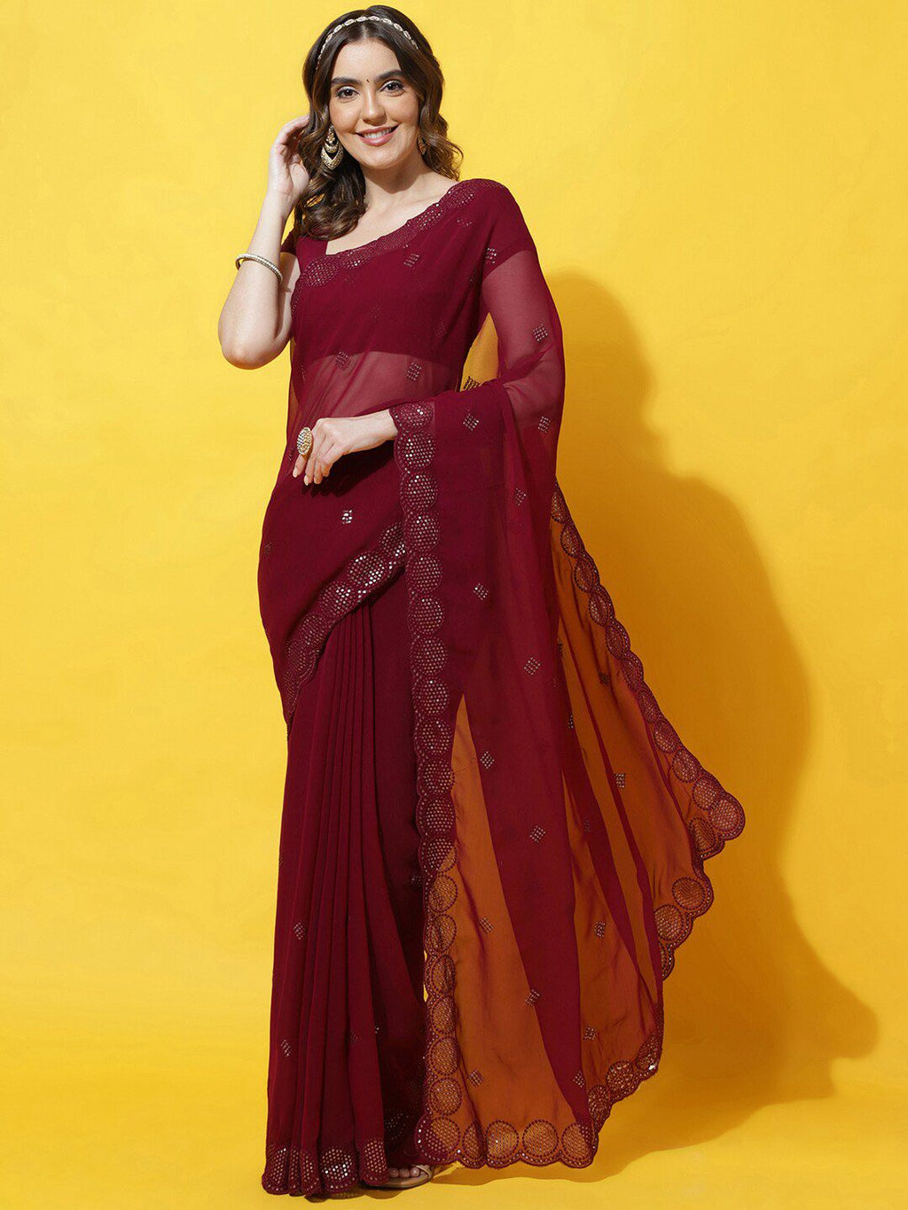 kasee Embellished Sequinned Saree | Grocsy