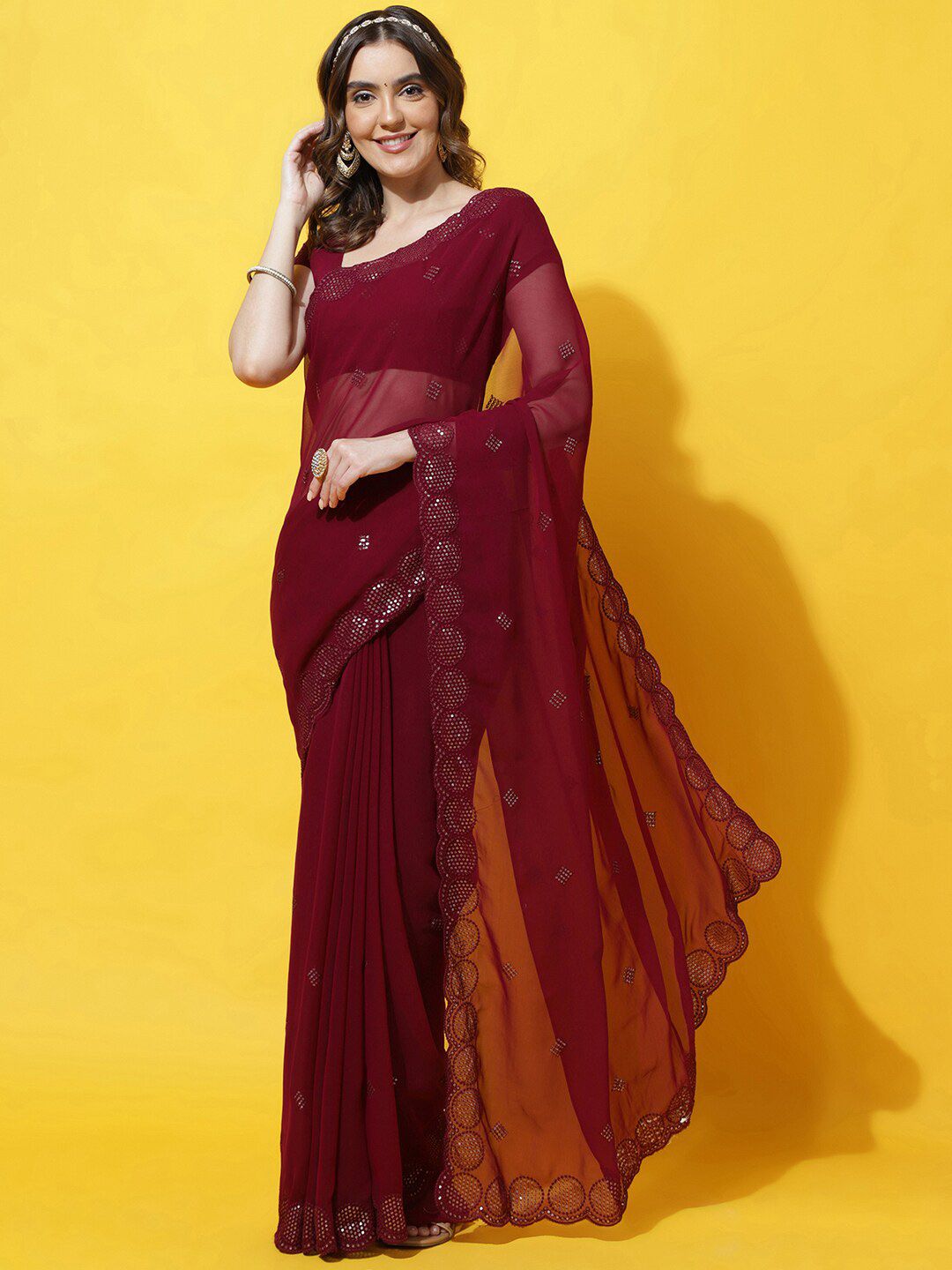kasee Embellished Sequinned Saree | Grocsy