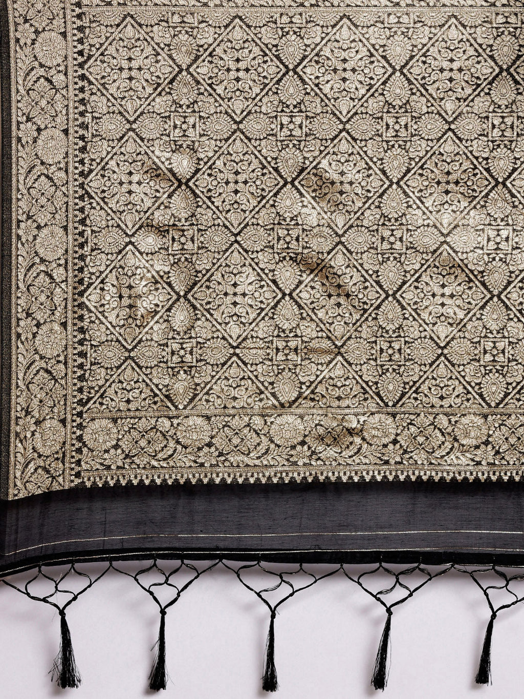 Saree Mall Black Woven Design Zari Silk Blend Banarasi Saree | Grocsy
