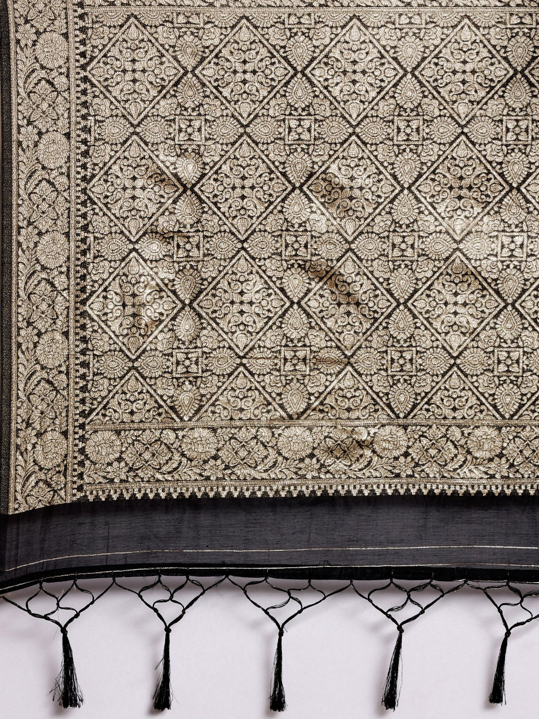 Saree Mall Black Woven Design Zari Silk Blend Banarasi Saree | Grocsy