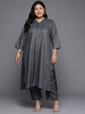 Sztori Long Sleeves V-Neck Cotton Regular Kurta with Trousers | Grocsy