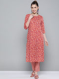 HERE&NOW Women Pink & White Floral Printed Kurta with Palazzos | Grocsy