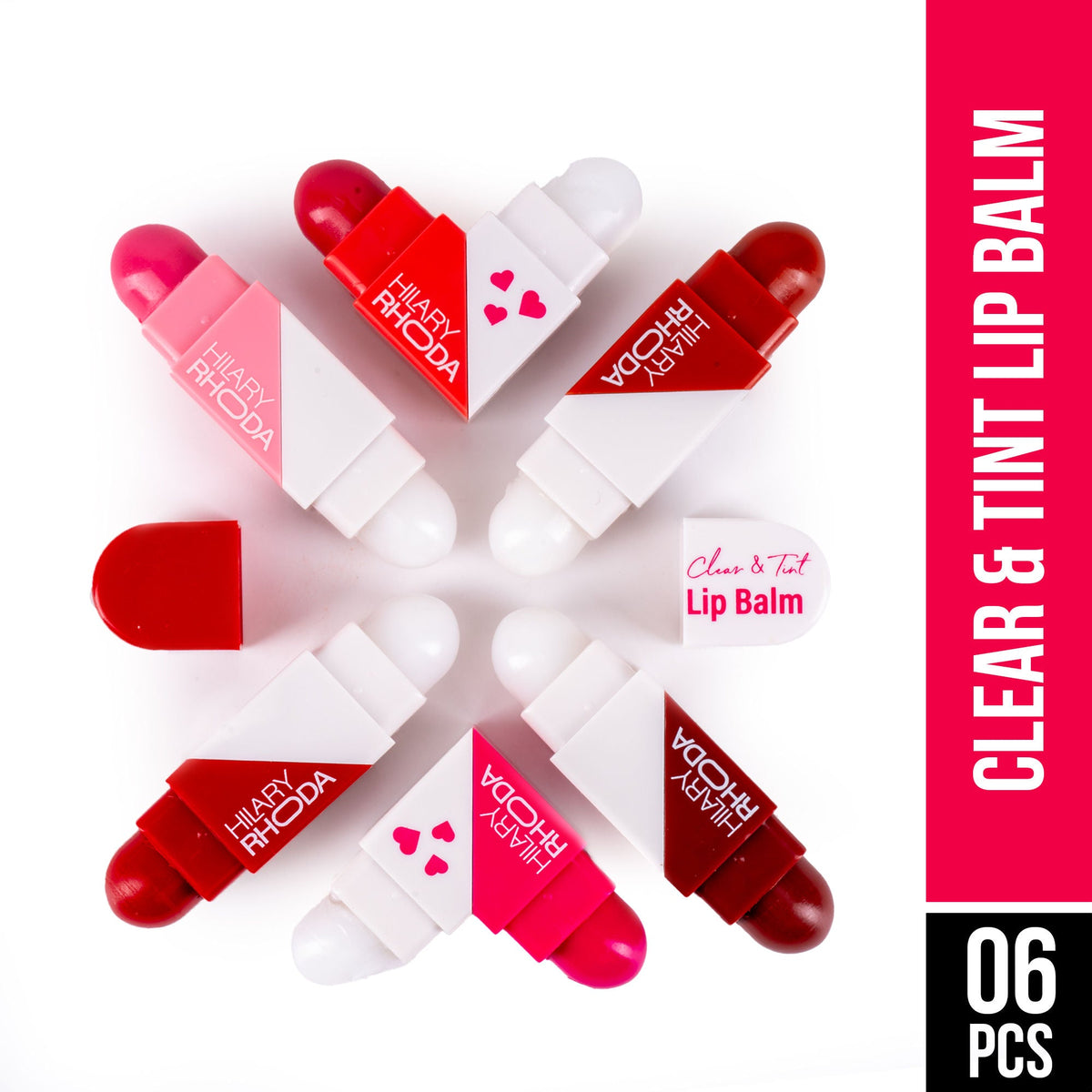 Hilary Rhoda Clear & Tint Lip Balm - Pack Of 6 | Grocsy