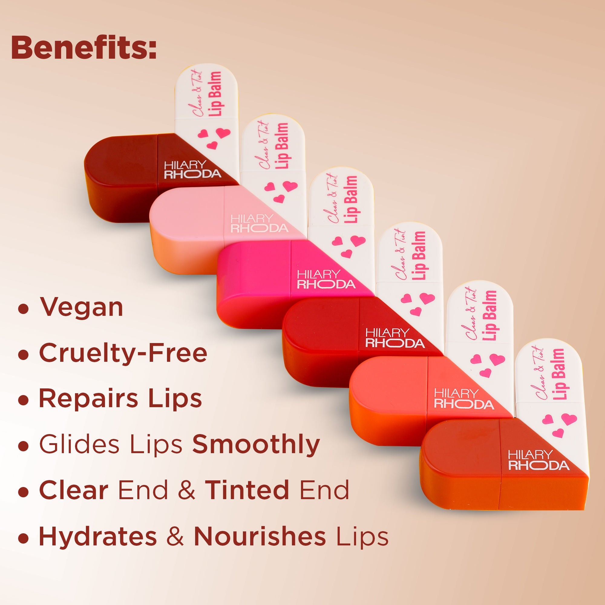 Hilary Rhoda Clear & Tint Lip Balm - Pack Of 6 | Grocsy