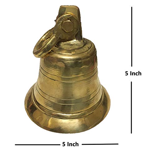 Uapan Marine Ship Brass Bells Religious Temple Ghanta (5" Inch, Gold) | Grocsy