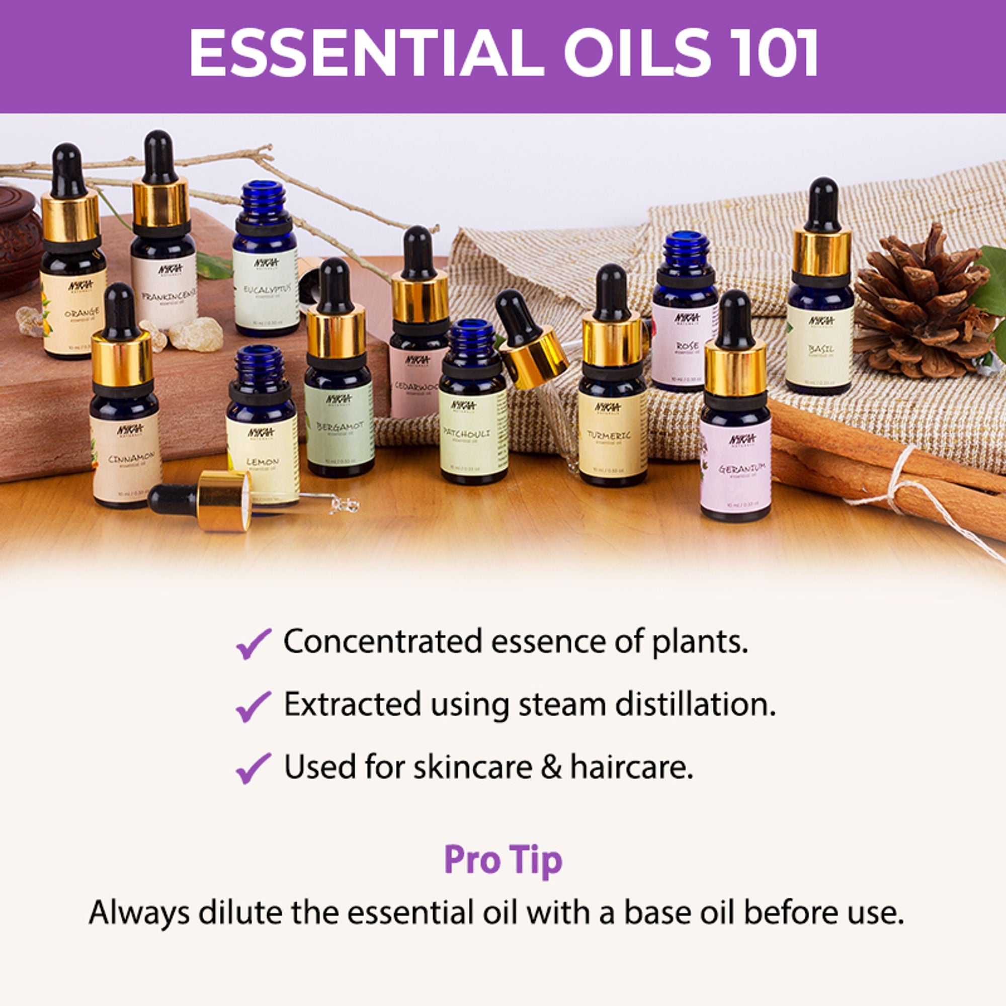Nykaa Naturals Lavender Essential Oil - Combats skin inflammation and Dandruff - 100% Natural | Grocsy