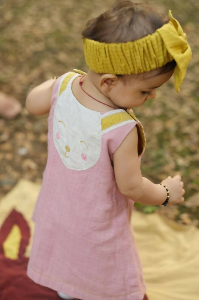 Mhyssa Pink Sleeveless A-line Frock | Grocsy