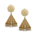 Joban Fashion Women Matte Gold Brass Earrings | Grocsy